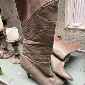 Seychelles Your Goose is Cooked Taupe Leather Heeled Boots